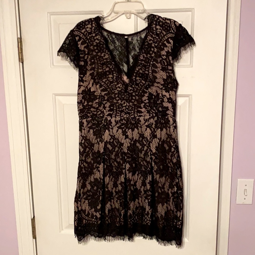 Black and nude lace dress